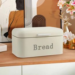 Plates Bread Box Storage Organizer Kitchen Container Lid Holder For Counter Stainless Steel Bin Household Breadbox Countertop