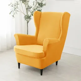 Chair Covers 1PC Stretch Wing Elastic Anti-dirty Velvet Wingback Armchair Cover Single Relax Sofa With Seat Cushion