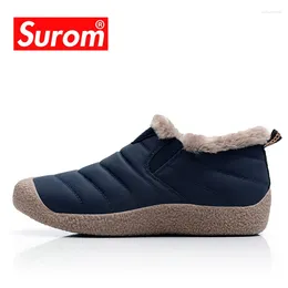 Walking Shoes SUROM Sneakers Breathable Plush Warm Men's Autumn And Winter Snow Waterproof Set Of Driving