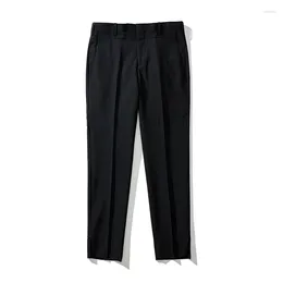 Men's Suits 2024 Spring Summer Casual Pants Cropped Slim Work Elastic Waist Jogging