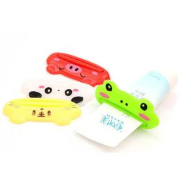 1Pcs Easy Squeeze Paste Dispenser Roll Holder Cute Animal Pattern Toothpaste Tube Squeezer Bathroom Toothpaste Accessories