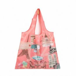 artistiek Pattern Foldable Tote Grocery Handbag Eco Friendly Women Shop Bag Reusable Wable Heavy Duty Shopper Pouch g8uo#