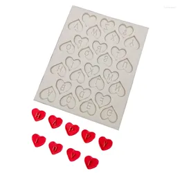 Baking Moulds Love Heart English Alphabet Fondant Silicone Mold Fudge Cakes Chocolate Mould DIY Kitchen Bakeware Decorating Tools