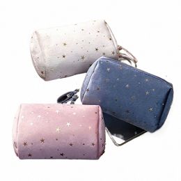 women Star Decorati Cosmetic Bag Soft Veet Make Up Storage Bag Travel Makeup Toiletry Package Bag Organiser Pouch Case G1MD#