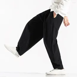 Men's Pants Harem Loose Quick-drying Drawstring Elastic Waist Wide Legs Solid Colour Fitness Training Jogging Sweatpants Trousers