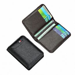 luxury Men Card Holder Leather Thin Mini Men's Wallet Small Pocket Purse Women Bank Credit Card Holder for Men Card Wallets S3fc#