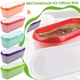 Baking Moulds Rectangle Kitchen Reusable Ice Cream Tub Container For Homemade Sorbets Yoghourts Or Gelatos Stackable Storage Cont K4K6