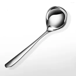 Spoons High-quality Stainless Steel Soup Ladle Set With Long Handle Round Edge Dishwasher For Serving