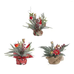 Candle Holders Christmas Flower Holder Tabletop Ornament For Farmhouse Party Holiday