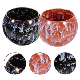 Teaware Sets 2 Pcs Ceramic Coffee Cup Japanese Style Tea Espresso Water Glasses Cups House Accessory Drinking Household Set