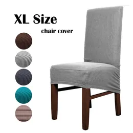 Chair Covers Solid Color Plaid Elastic Long Back Cover Restaurant El Banquet Wedding Decoration Home Decor