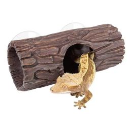 Substrate Hollow Log Reptile Hide Resin Birch Bark Tank Decoration Hide Non Fading Resin Log Hide With Strong Suction Cup For Betta