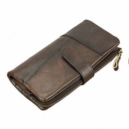 luufan Genuine Leather Lg Wallet Man Women Credit Card Holder Clutch Purse Hasp Moible Phe RFID Blocking Wallet Dropship h5WF#