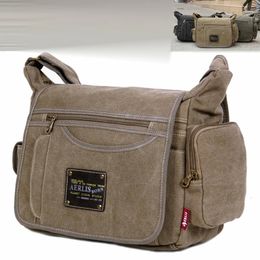 Mens Vintage Canvas Bag Men Casual Crossbody Bag For Men Messenger Bag Man Travel Shoulder Bags Bolsa Masculina High Quality 240326