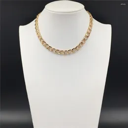 Chains Chunky Gold Colour Plating Bare Chain Necklace For Women Punk Elegant Casual Chic Decoration Vintage Jewellery Accessory