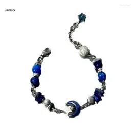 Charm Bracelets Elegant Blue Beaded Fashion Star Bead Wristwear Simple Bangle Wristbands Statement Jewelry D0LC