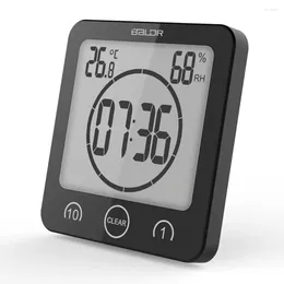 Table Clocks Digital Waterproof Shower Clock Temperature Sensor Wall Countdown Bathroom Timer