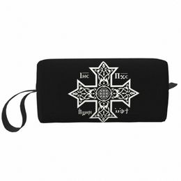 coptic Orthodox Cross With Jesus Christ The S Of God Toiletry Bag Makeup Cosmetic Organizer Ladies Beauty Storage Dopp Kit Box V3u0#