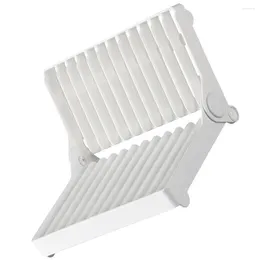 Kitchen Storage Clothes Drying Racks Foldable Dish Drain For Tableware Plate Folding Dishware Drainers Home White