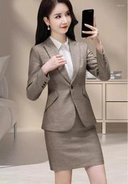 Work Dresses Spring Autumn Office Lady Plus Size Brand Female Women Girls Coat Shirt Skirt Sets Suits Clothing