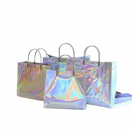 laser Handbag High Quality Waterproof PVC Tote Bag Duty-free Shop Gift Packaging Bag For Clothing Wedding Party Favour Bags 93lw#