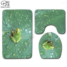 Toilet Seat Covers Animal Frog Pattern 3D Printed Bathroom Pedestal Rug Lid Cover Bath Mat Set Drop Style-3