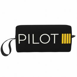 pilot Captain Stripes Travel Cosmetic Bag for Aviati Aviator Fighter Toiletry Makeup Organizer Ladies Beauty Storage Dopp Kit k7lh#