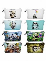 chinese Panda Cute Animal Print Women's Cosmetic Bag Outdoor Mini Ladies Portable Makeup Organiser Student Carto Pencil Bag P2Zg#