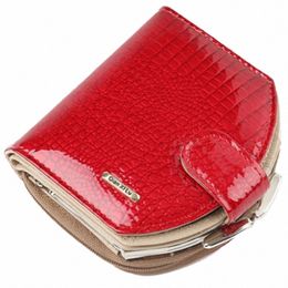 fi Small Women's Wallets Genuine Leather Mini Wallet Women's Zipper Buckle Semicircle Purse Card Package w601#