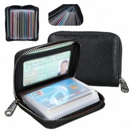 fast Delivery 2022 New Mini Leather 22 Card Wallet Mini Leather Wallet Busin Case Purse Holder RFID Blocking k4VF#