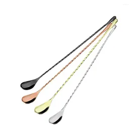 Tea Scoops 12 Inches Long Handle Stainless Steel Stirring Mixing Spoon Spiral Pattern Cocktail Shaker For Bar Kitchen Party Meeting