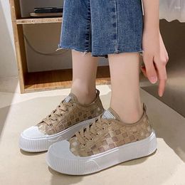Casual Shoes Women's Trend 2024 Transparent Cute Low Canvas Autumn Fashion Clear Comfortable And Elegant Flat Woman Shoe Chunky