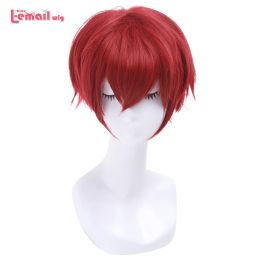 Wigs Lemail wig Synthetic Hair New Ranma 1/2 Ranma Saotome Cosplay Wigs 25cm Red Burgundy Short Heat Resistant Perucas Cosplay Wig