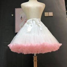 Women Lolita Skirt Cosplay Petticoat Puffy Layered Ballet Tutu Skirt Bow Underskirt Lush Skirt for Women Legal Lolita Video