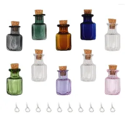 Vases 10 Pcs Mini Terrarium Glass Jars Wishing Bottle Decor Cover Laboratory Sample Container Bottles Cork Crafts Small Iron