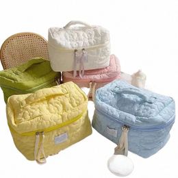 women Cosmetic Organizer Small Large Fr Cloth Makeup Bag Female Storage Handbag Box Shape Toiletry Bag Beauty Case Q8R2#