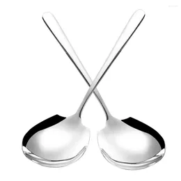 Spoons 2 Pcs Serving Buffet Rice Cooking Metal Stainless Steel Kitchen Utensils Supplies Large Student