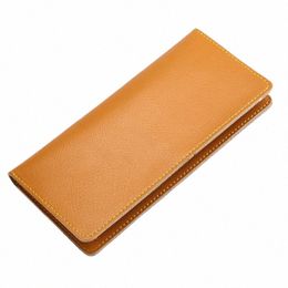 cow Split Leather Men Lg Wallet Women Lg Purse Male Slim Mey Bag Female Credit Card Holder Thin Two Fold Clutch For Ladies V62E#