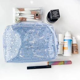 Portable Makeup Bag Star Transparent Waterproof Cosmetic Bags For Women Large Capacity Travel Wash Bag Beauty Organizer Bag