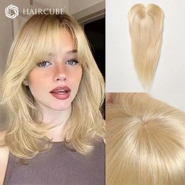 9*9cm Hair Toppers Human Hair Silk Base Hair Cilp 12 Inch Natural Hair Wig 100% Human Hair Clip In Hairpiece Fake Hair