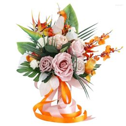 Decorative Flowers Silk Flower Wedding Bouquet For Outdoor Celebrations Decors Party Arrangement Centrepieces Anniversary 87HA