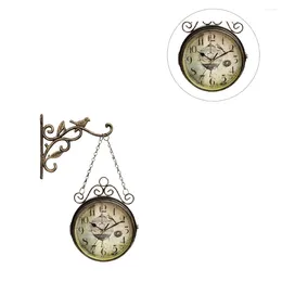 Wall Clocks Hanging Clock Decor Bird Shape Vintage Chandelier Fashion Decorative Round