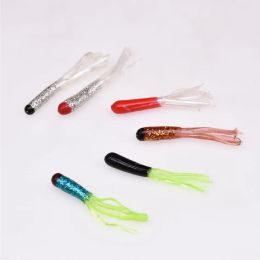JYJ 5cm 0.8g small soft tube bass lure bait for fishing , bluegil perch trout killer silica artificial soft worm bait lure