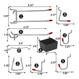 114pcs/140pcs Metal Pegboard Hooks Pegs Board Organizer Assortment Kit Peg Locks Garage Work Shop Storage Hanging Applications