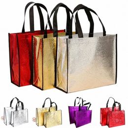 women Reusable Shop Bag Large Capacity Canvas Travel Storage Bags Laser Glitter Female Handbag Grocery Canvas Tote Eco Bag A94j#