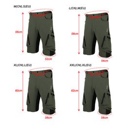 New Men Padded Baggy Cycling Shorts Reflective MTB Mountain Bike Shorts Bicycle Riding Trousers Water Resistant Loose Fit Shorts