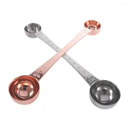 Coffee Scoops Silvery For Milk Powder Measuring Coffeeware With Scale Spoon Scoop Double Head Kitchen Tools