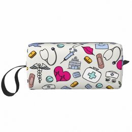 nursing Pattern Nurse Makeup Bag Women Travel Cosmetic Organiser Cute Health Care Storage Toiletry Bags Dopp Kit Case Box H4zo#
