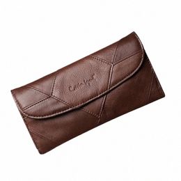 wallets for Women Fi Clutch Designer Female Genuine Leather Lg Phe Bag Retro Brand Card Holder for Ladies NEW M6Dn#