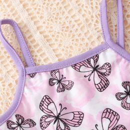 Girls Clothing Set Baby Girl Clothes 2 Pcs Sets Butterfly Print Vest Tops+short Pants Kids Clothes Casual Home Girls Outfit 0-6Y